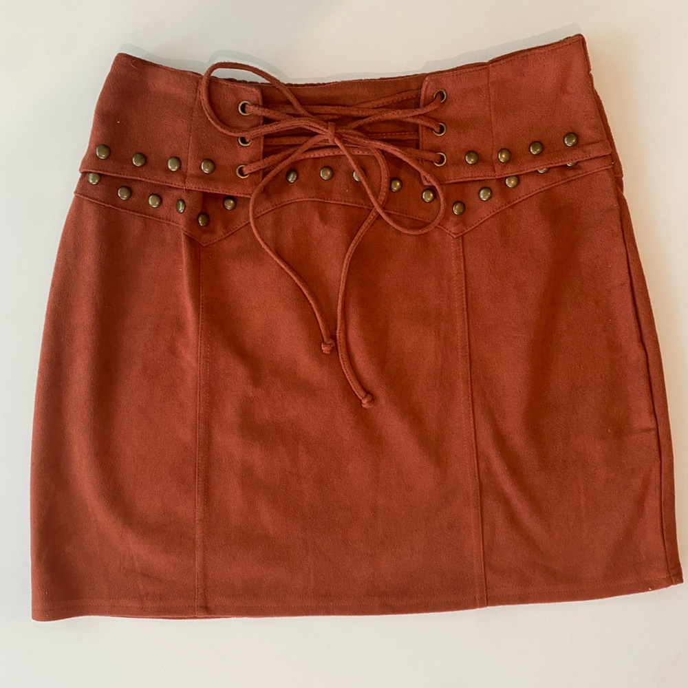 Rock & Roll Rust Lace-Up Stuffed Women's Skirt Medium